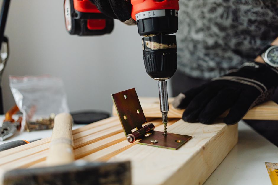 Handyman preparing an interior door installation